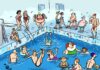 Карикатура "Бассейн". Автор DBD газета Город