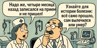 Врач, карикатура