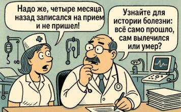Врач, карикатура