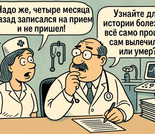 Врач, карикатура