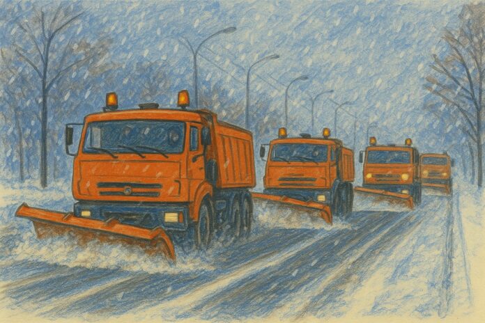 уборка снега зима