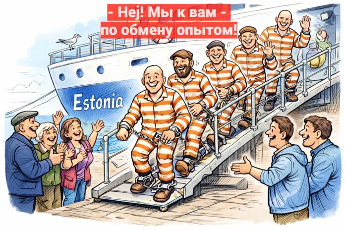 Карикатура газеты "Город" Заключённые