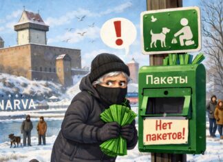 30 тысяч пакетов в месяц и ни одного под рукой: как воздействовать на воришек пакетов для какашек? Карикатура газеты "Город" собачьи урны