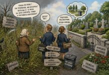Два кладбища — два подхода заросшее кладбище