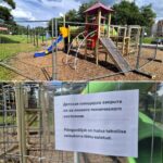 Ставшую небезопасной детскую площадку в Аккекюла заменят на новую, но не сразу детская площадка в Аккекюла